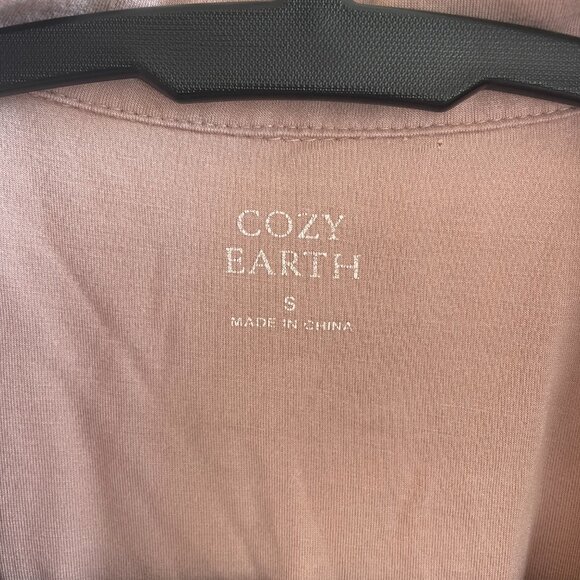 Cozy Earth - Women's Bamboo Short Sleeve Pajama Top Walnut - Picture 5 of 6